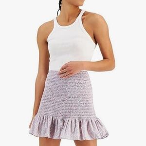 French Connection Gray MultiColor Elao Smoked Cotton Poplin Miniskirt